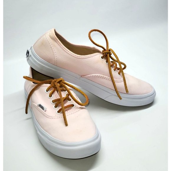 Vans Authentic Light Pink Canvas with Leather Laces Size 5.5 Mens 7 Wos 1315 - Picture 2 of 12